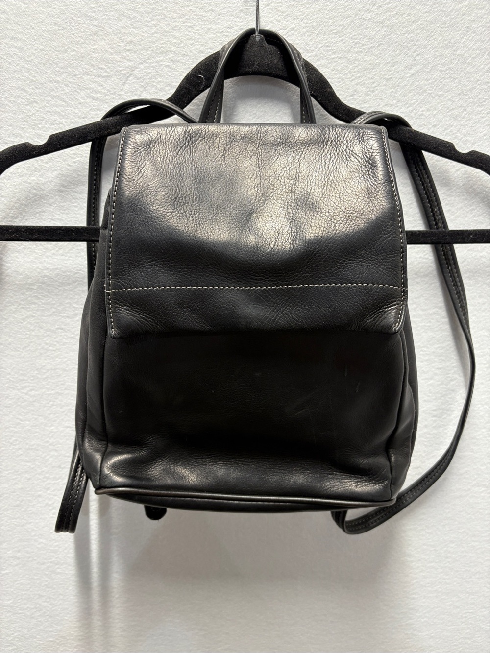 Tignanello Black Leather Backpack